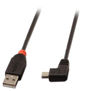 USB 2.0 Cable, Type A To Mini-b, 90 Degree Right Angle 1m