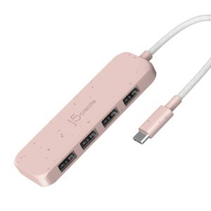 USB-c Hub - USB-c To 4x USB Type-a Gen 2 Hub - Misty Rose
