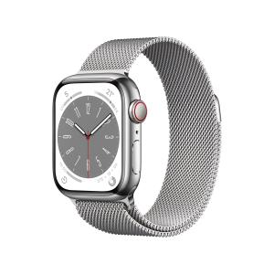 Watch Series 8 Gps + Cellular 41mm Silver Stainless Steel Case With Silver Milanese Loop