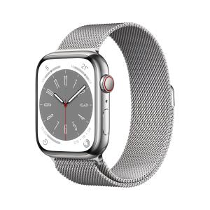 Watch Series 8 Gps + Cellular 45mm Silver Stainless Steel Case With Silver Milanese Loop