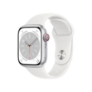Watch Series 8 Gps + Cellular 41mm Silver Aluminium Case With White Sport Band Regular