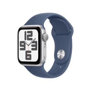 Apple Watch Se Gps 40mm Silver Aluminium Case With Denim Sport Band - M/l