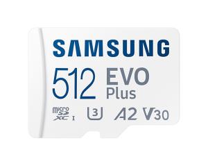 Micro Sd - Evo Plus - 512GB - Flash Card U3, V30, A2 White