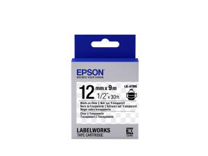 Label Cartridge Transparent Lk-4tbn Black / Transparent 12mm (9m)