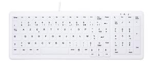 Compact Disinfectable Medical Keyboard with Numpad - Corded USB - White - Azerty French