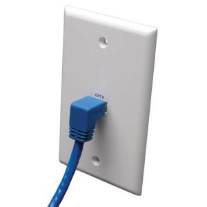 CAT6 GIGABIT MOLDED PATCH RIGHT-ANGLE DOWN BLUE 5 FT (1.52