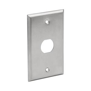 TRIPP LITE RJ45 Bulkhead Wall Plate, 1 Cutout, Industrial, Metal - Stainless Steel, IP44, Single Gang, TAA