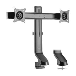 TRIPP LITE Dual-Display Monitor Arm with Desk Clamp and Grommet - Height Adjustable, 17in to 27in Monitors