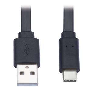 USB-A TO USB-C FLAT CABLE M/M USB 2.0/THUNDERB 3 BLACK/0.9 M