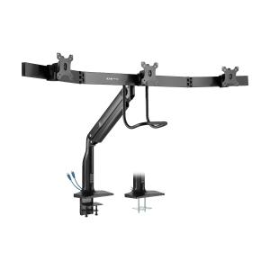 TRIPP LITE Safe-IT Precision-Placement Triple-Display Desk Clamp with Antimicrobial Tape for 17 to 32in Displays, USB Ports