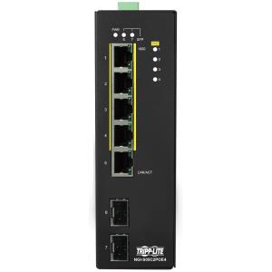 TRIPP LITE 5-Port Lite Managed Industrial Gigabit Ethernet Switch - 10/100/1000 Mbps, PoE+ 30W, 2 GbE SFP Slots, -10 to 60C, DIN Mount