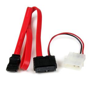 Slimline SATA Female To SATA With Low Profile4 Power Cable Adapter 36in