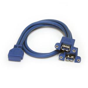 Panel Mount 2 Port USB3.0 Cable USB A To Motherboard Header