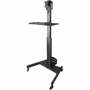 Mobile Workstation Cart With Monitor Mount And Cpu Holder