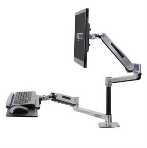 Workfit-lx Sit-stand Desk Mount System (polished Aluminum) (45-405-026)