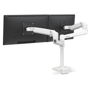 LX Dual Stacking Arm, Low-Profile Top Mount C-Clamp white