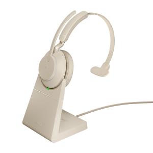 Headset Evolve2 65 MS - Mono - USB-A / BT - Beige - with Desk Stand