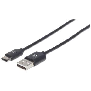 USB 2.0 Cable Type-A Male to Type-C Male, 480 Mbps, 1m Black