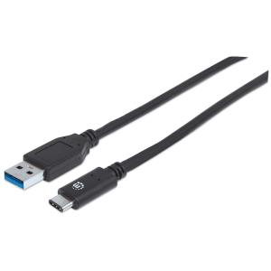 USB 3.1 Cable Gen 2, Type-A Male to Type-C Male, 10 Gbps, 1m Black