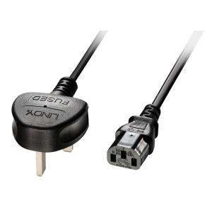 Mains Power Cable - 3 Pin Plug To Iec C13 - 2m Uk