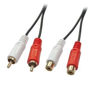 Audio Cable Premium - 2 X Phono/rca Male To 2 X Phono/rca Female - 3m - Black