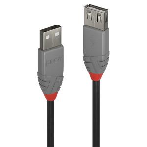 Extension Cable - USB Type A Male To A Female - Anthraline - Black - 50cm