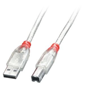 Cable - USB2.0 Type A Male To USB Type-b Male - Transparent - 2m