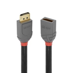 Extension Cable - DisplayPort 1.4 Male - DisplayPort 1.4 Female - Anthraline Black - 50cm