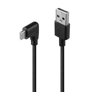 Cable - USB-a - USB-c - 1m - 90 Degree Right Angle Black