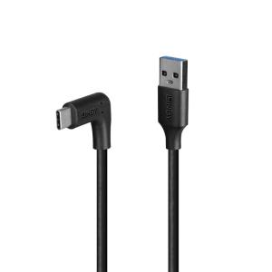 Cable - USB-a Male - USB-c  Male - 50cm - 90 Degree Right Angle 10gbps Black