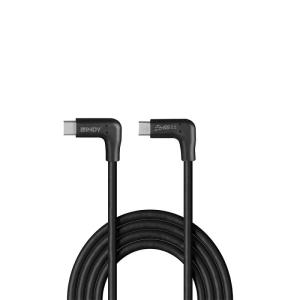 Cable - USB-c Male - USB-c  Male - 1.5m - 2 X 90 Degree Right Angle 10gbps Black