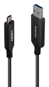 Hybrid Cable USB 3.2 5gbps - USB-a Male - USB-c  Male - 10m - Black