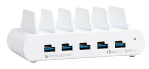 USB and USB-C 5-Port Multiple Tablet Charging Station - EU Plugs