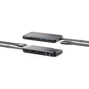 Portable Dock For Mac 10-in-1 Dual Display 4k Supp Dark Grey